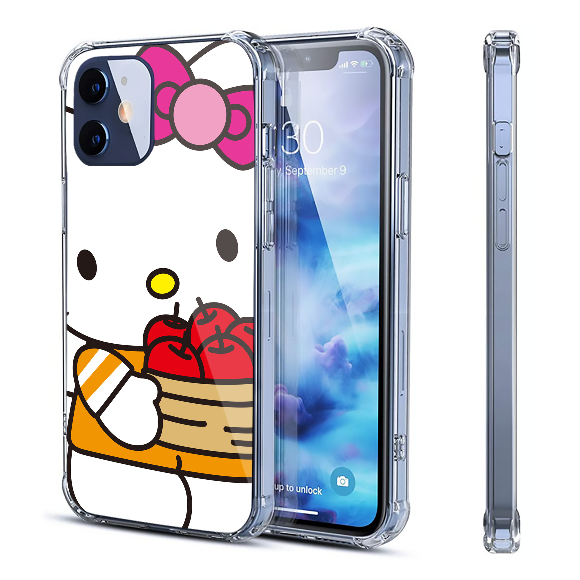 （画像用） Hello Kitty ハローキティ 【iPhone 12シリーズ対応】透明スマホケース（クリアソフトケース）
